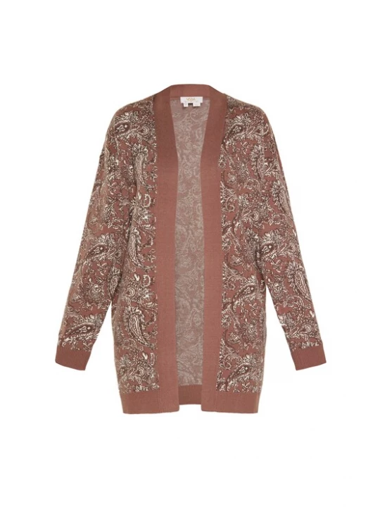 Foto van product usha FESTIVAL Gebreid vest bruin / wit