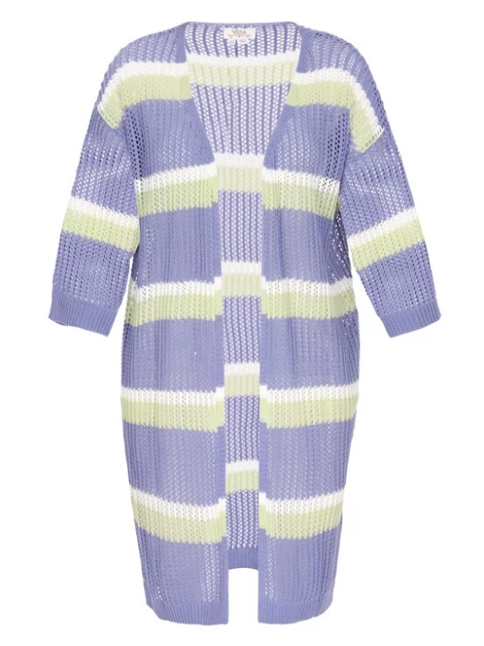 Foto van product usha FESTIVAL Gebreid vest 'Fashion Look' pastelgroen / lavendel / wit