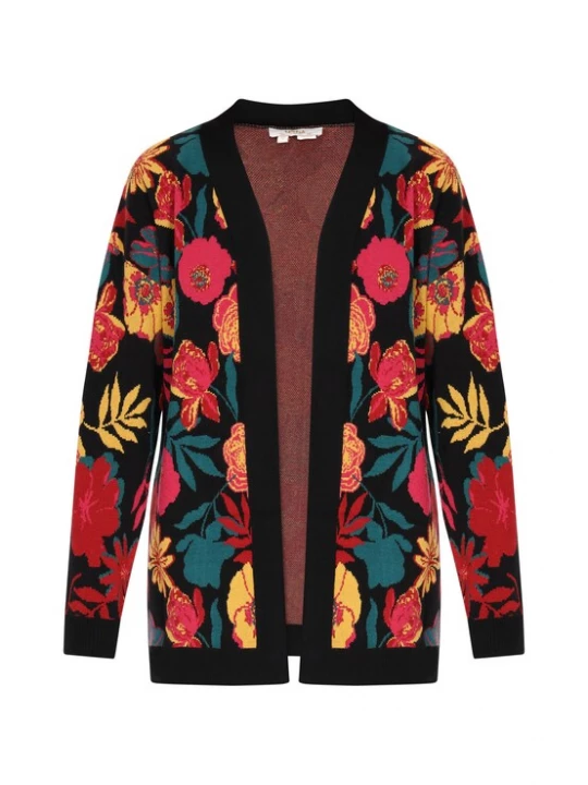 Foto van product usha FESTIVAL Gebreid vest geel / smaragd / rood / zwart