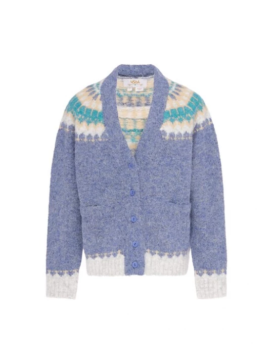 Foto van product usha FESTIVAL Gebreid vest marine / gemengde kleuren