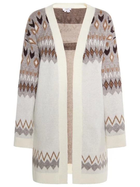 Foto van product usha FESTIVAL Gebreid vest 'Rakata' beige / cappuccino / offwhite