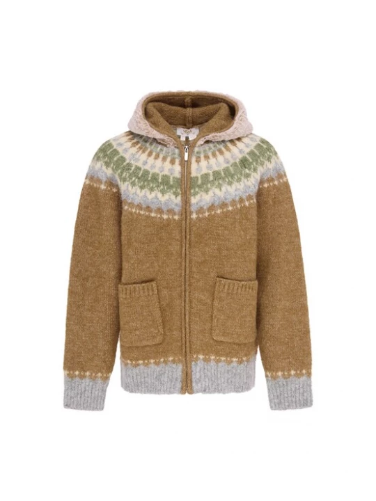 Foto van product usha FESTIVAL Gebreid vest 'Western Country' ecru / lichtblauw / sepia / groen