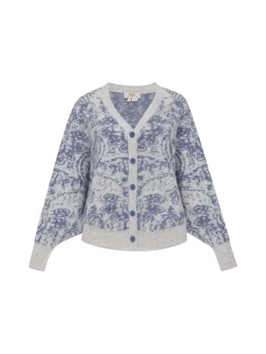 Foto van product usha FESTIVAL Gebreid vest 'Western Country' navy / lichtgrijs