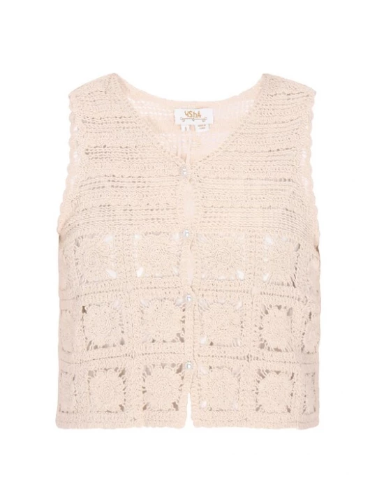 Foto van product usha FESTIVAL Gebreide bodywarmer 'Fashion Look' crème