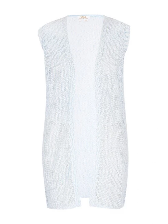 Foto van product usha FESTIVAL Gebreide bodywarmer 'Fashion Look' lichtblauw / wit