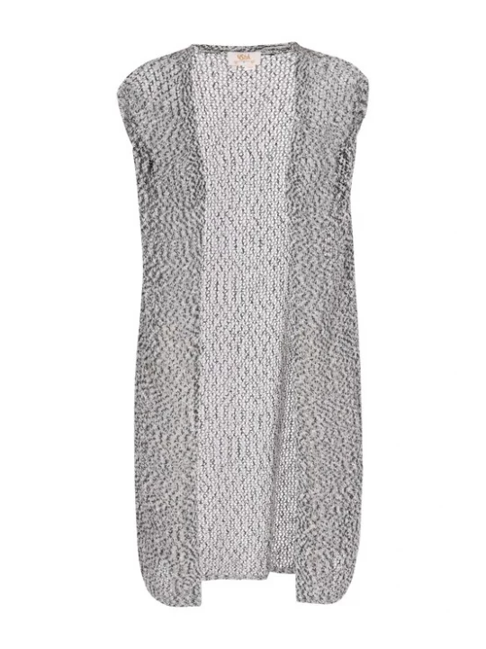Foto van product usha FESTIVAL Gebreide bodywarmer 'Fashion Look' zwart / wit