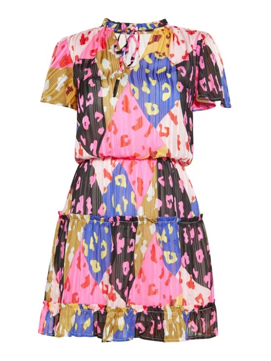 Foto van product usha FESTIVAL Jurk blauw / goud / rosa / zwart