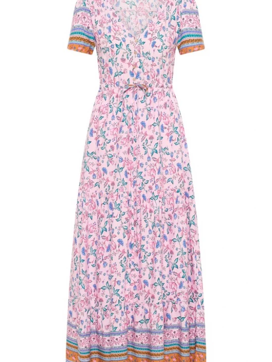 Foto van product usha FESTIVAL Jurk royal blue / koningsblauw / jade groen / rosa / oudroze
