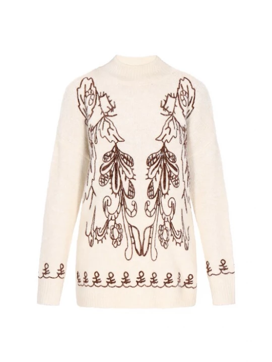 Foto van product usha FESTIVAL Oversized trui bruin / offwhite
