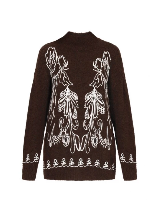 Foto van product usha FESTIVAL Oversized trui bruin / wit
