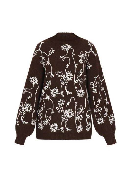 Foto van product usha FESTIVAL Oversized trui donkerbruin / wit