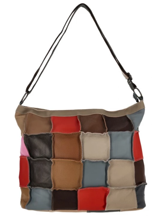 Foto van product usha FESTIVAL Schoudertas duifblauw / karamel / greige / zwart