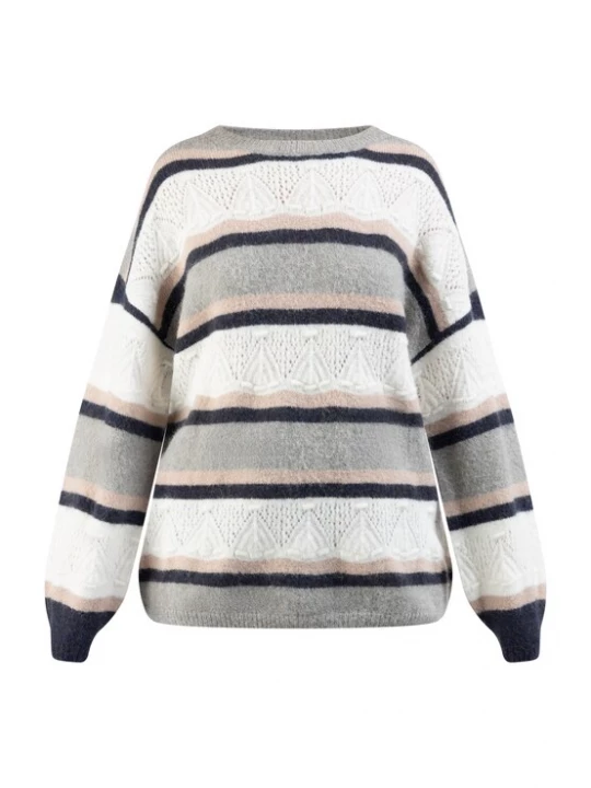 Foto van product usha FESTIVAL Trui 'Carnea' beige / navy / grijs / wit