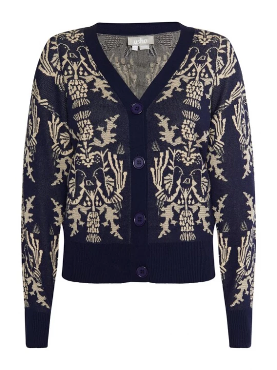 Foto van product Usha Gebreid vest beige / marine
