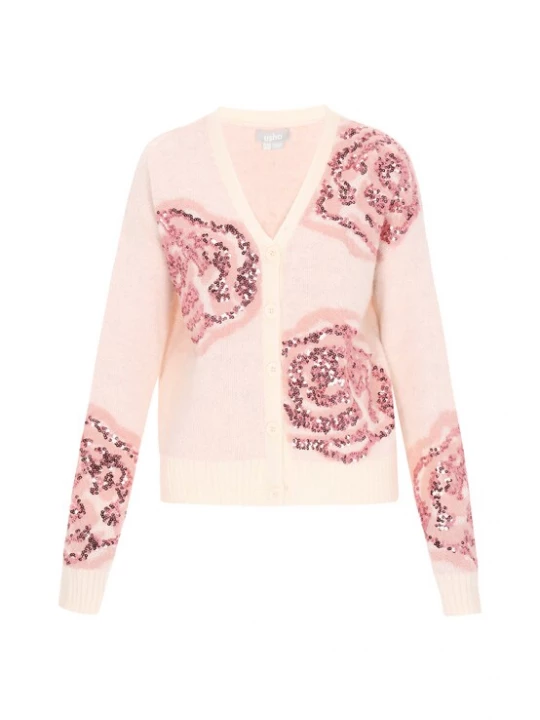 Foto van product Usha Gebreid vest beige / rosa
