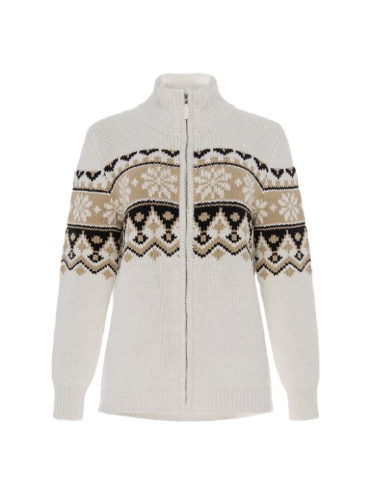 Foto van product Usha Gebreid vest cappuccino / zwart / wit