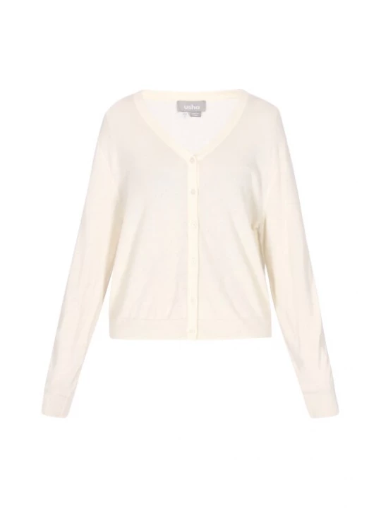 Foto van product Usha Gebreid vest 'Casual' offwhite