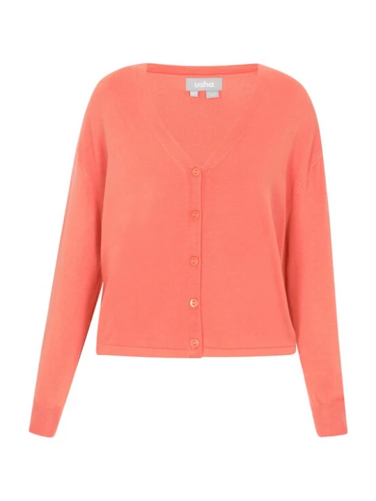 Foto van product Usha Gebreid vest 'Classic Look' abrikoos