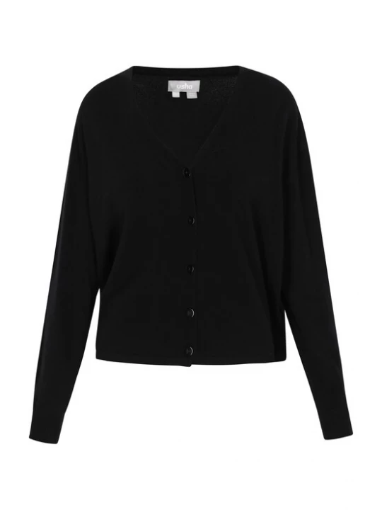 Foto van product Usha Gebreid vest 'Classic Look' zwart