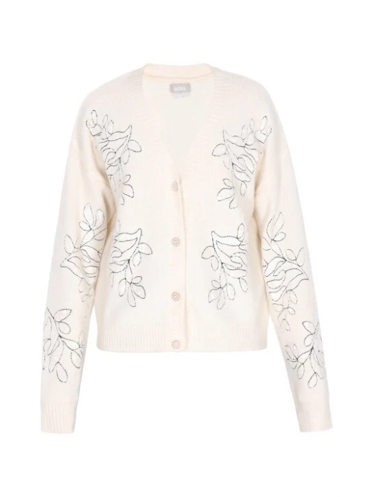 Foto van product Usha Gebreid vest crème / zwart