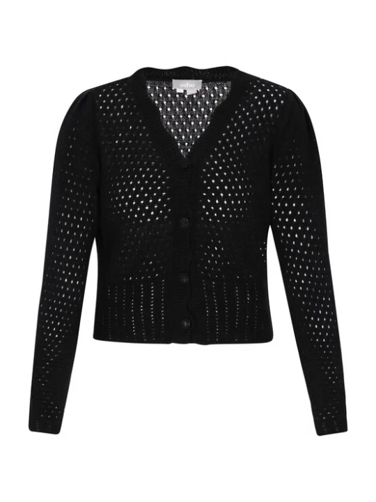 Foto van product Usha Gebreid vest 'Fashion Look' zwart