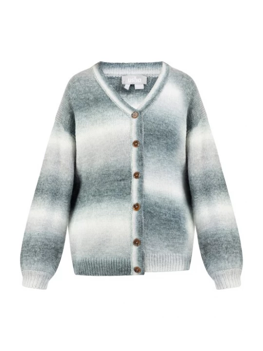 Foto van product Usha Gebreid vest grijs / wit