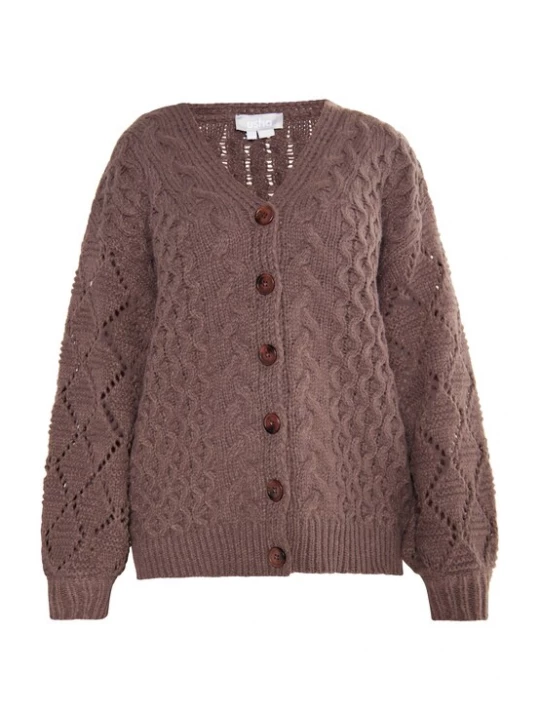 Foto van product Usha Gebreid vest 'Lurea' bruin