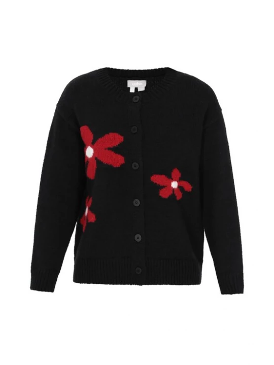 Foto van product Usha Gebreid vest rood / zwart / wit