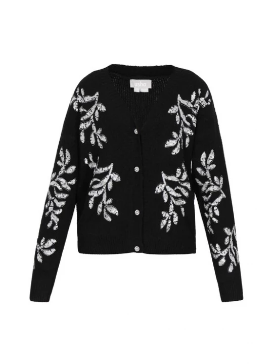 Foto van product Usha Gebreid vest zwart / wit