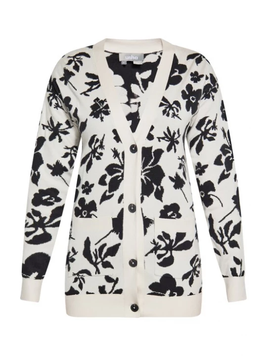Foto van product Usha Gebreid vest zwart / wolwit