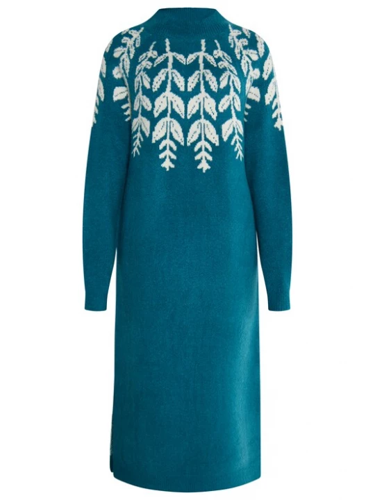 Foto van product Usha Gebreide jurk 'Lurea' petrol / wit