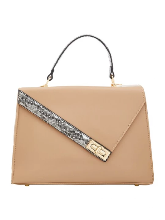 Foto van product Usha Handtas donkerbeige / grijs / antraciet / wit