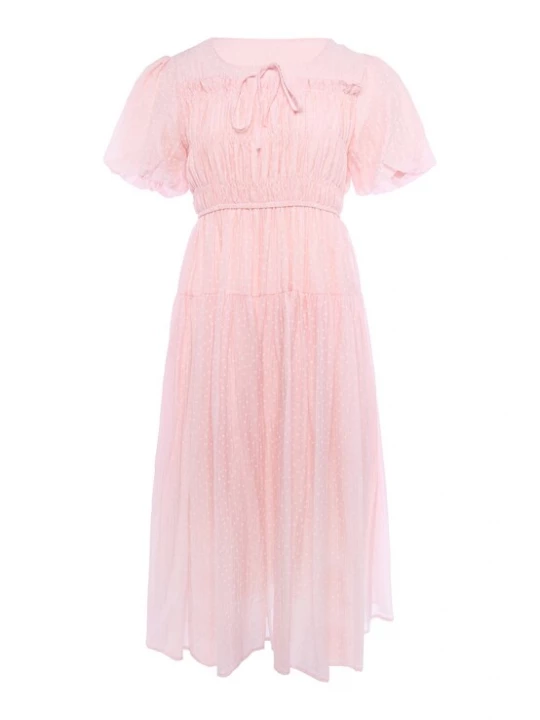 Foto van product Usha Jurk 'Floral' rosa / wit