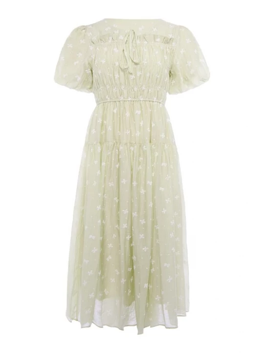 Foto van product Usha Jurk groen / wit