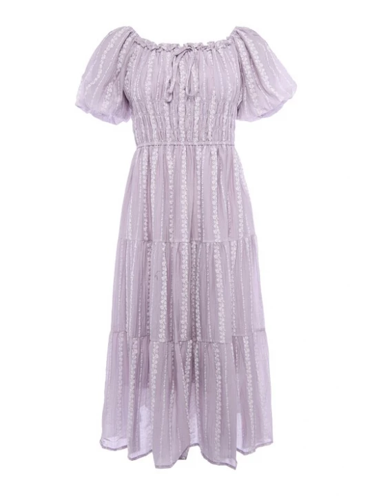 Foto van product Usha Jurk lila / wit