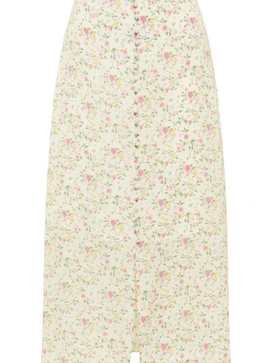 Foto van product Usha Rok donkergeel / groen / pink / rosa / wolwit
