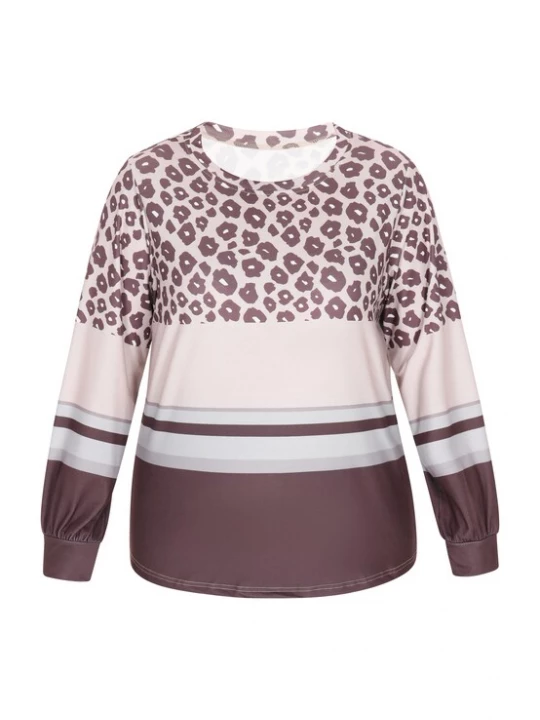 Foto van product SANIKA Shirt bruin / cappuccino / lichtgrijs