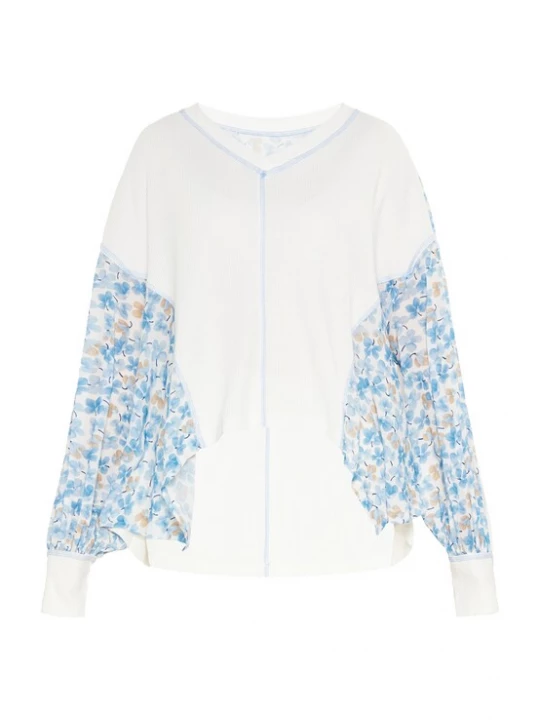 Foto van product Usha Shirt 'Fashion Look' camel / marine / lichtblauw / wit