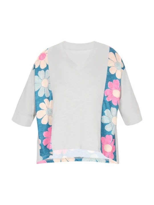 Foto van product Usha Shirt kobaltblauw / pastelgroen / abrikoos / pink