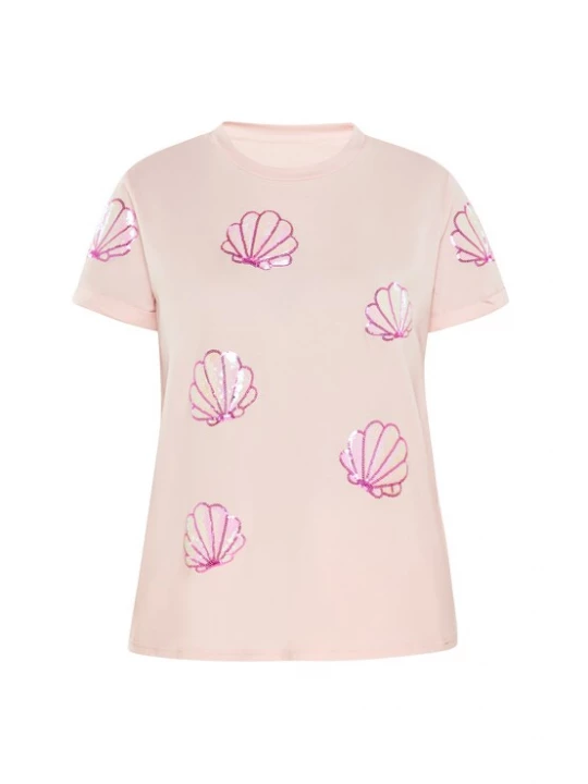 Foto van product Usha Shirt lichtroze / wit