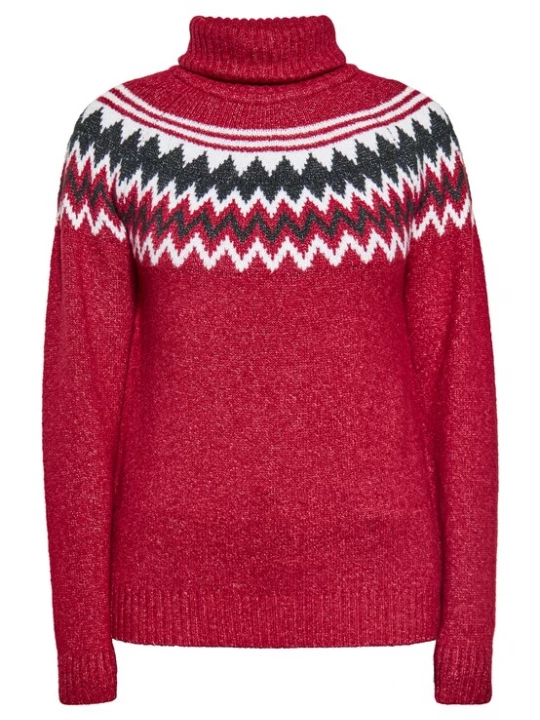 Foto van product Usha Trui grijs / donkerrood / wit