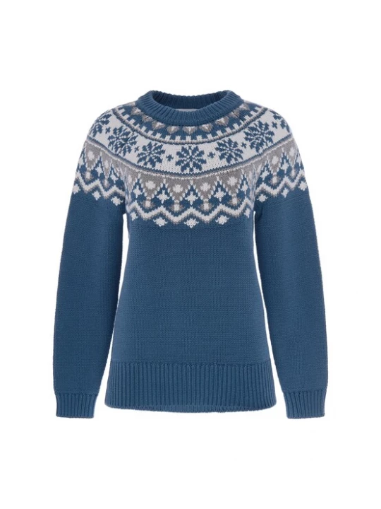 Foto van product Usha Trui 'Modern Women' saffier / wit