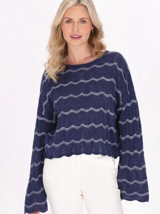 Foto van product Usha Trui navy / wit