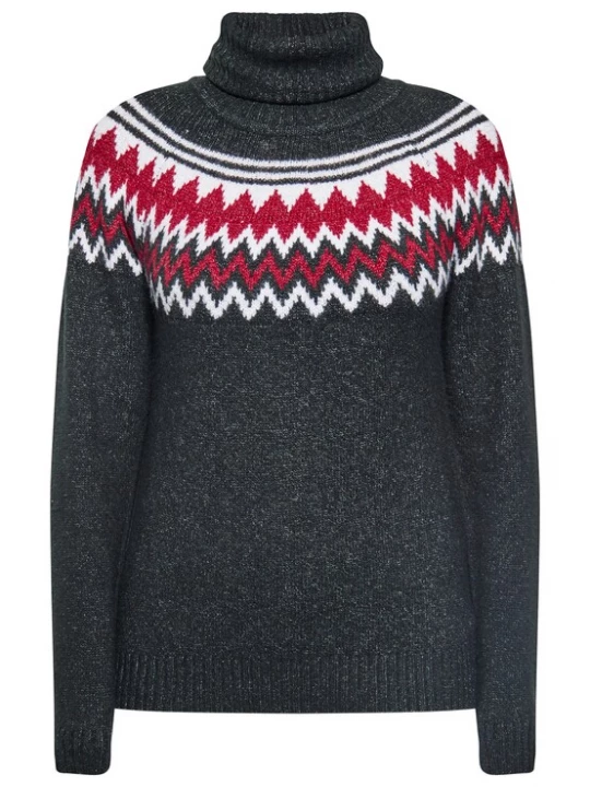 Foto van product Usha Trui rood gemêleerd / zwart gemêleerd / wit