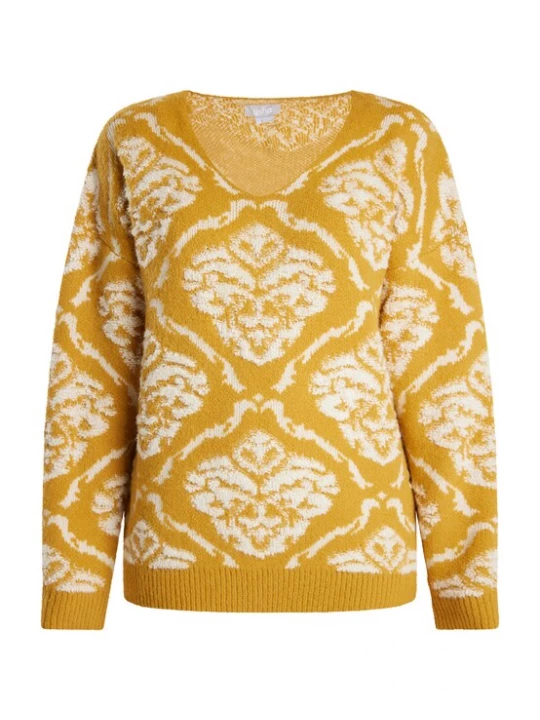 Foto van product Usha Trui 'Sivene' curry / wit