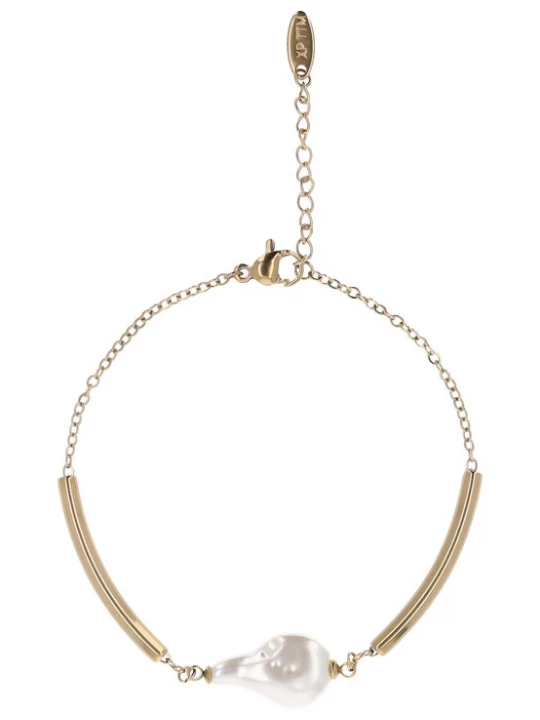 Foto van product usha WHITE LABEL Armband goud / wit