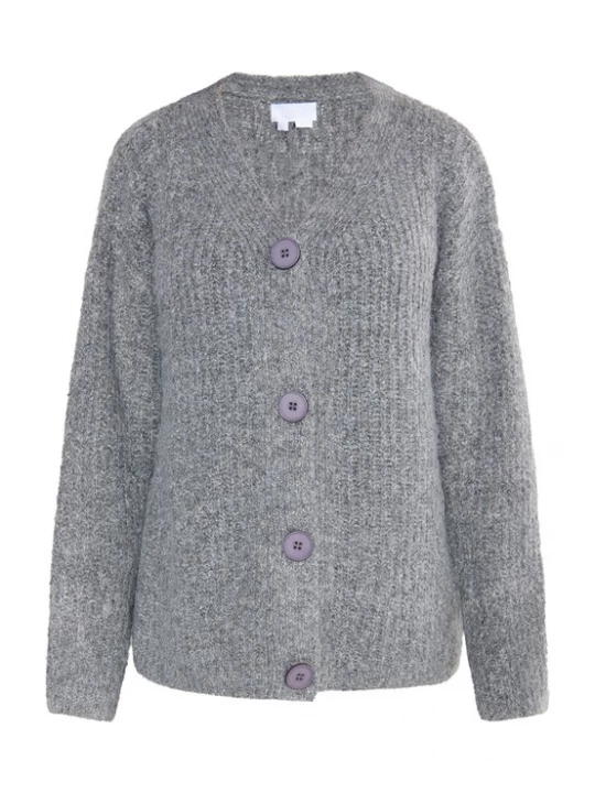 Foto van product usha WHITE LABEL Gebreid vest 'Lynnea' grijs / donkergrijs