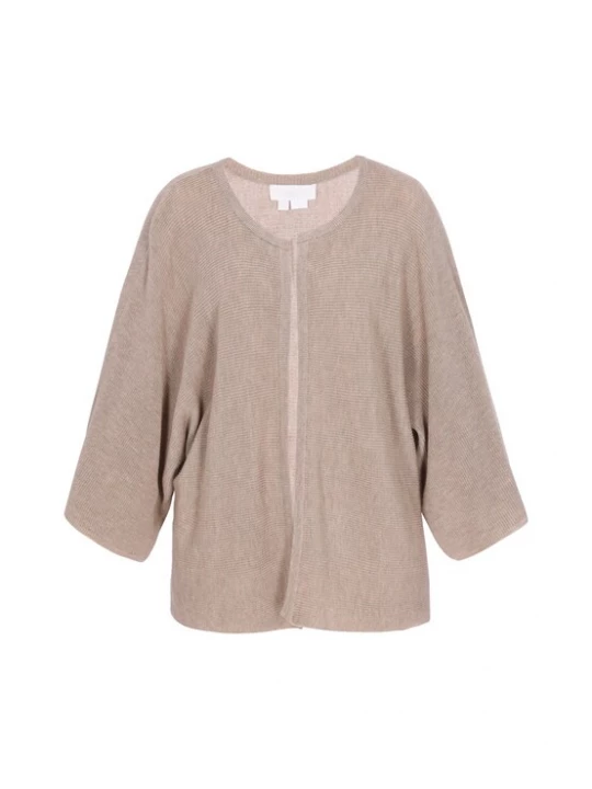 Foto van product usha WHITE LABEL Gebreid vest 'Minimalistic' taupe
