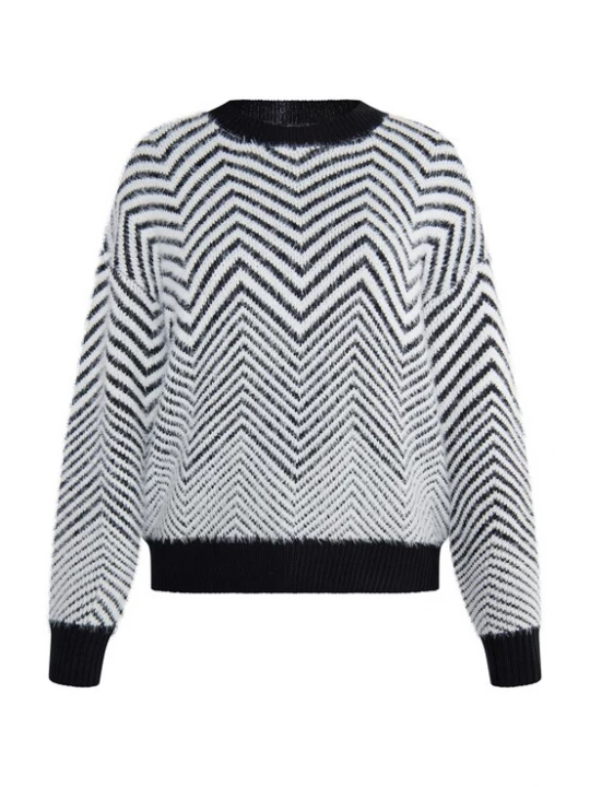 Foto van product usha WHITE LABEL Trui 'Iridia' zwart / wit