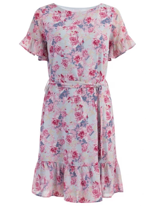 Foto van product Usha Zomerjurk beige / duifblauw / pink / rosé